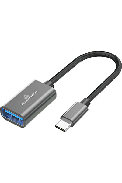 POWERTECH Μετατροπέας USB-C αρσενικό σε USB-A θηλυκό Γκρι 1 τεμάχιο PTR-0146