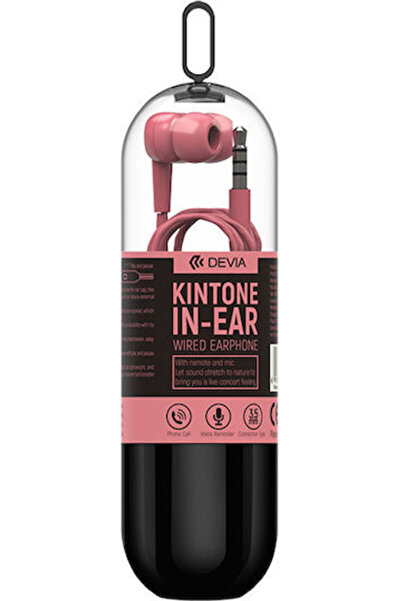 Devia Kintone Ενδοωτικά Ακουστικά Handsfree με Βύσμα 3.5mm Ροζ
