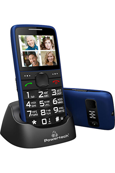 POWERTECH Sentry Κινητό Διπλής SIM με Μεγάλα Κουμπιά Μπλε