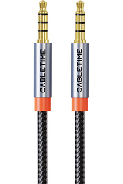 Cabletime Καλώδιο Jack 3.5mm, Αρσενικό 3.5mm - Αρσενικό 3.5mm, Μαύρο, 1μ, CT-...