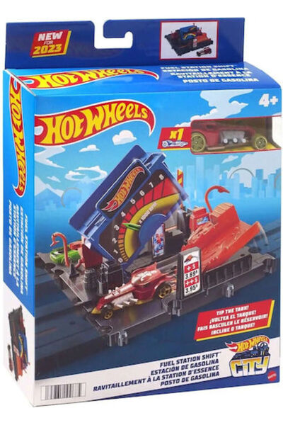 HOT WHEELS Σετ Μίνι Πίστα Πρατηρίου Καυσίμων με Μεταβλητή Κλίμακα 1:64 Για Ηλ...