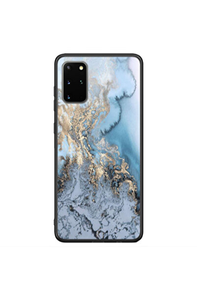 Other Samsung S20 Plus Marble Gold Design Black Glossy Θήκη