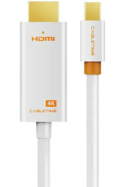 Cabletime Καλώδιο DisplayPort αρσενικό - 1μ Λευκό (CT-AV588-03G4K)