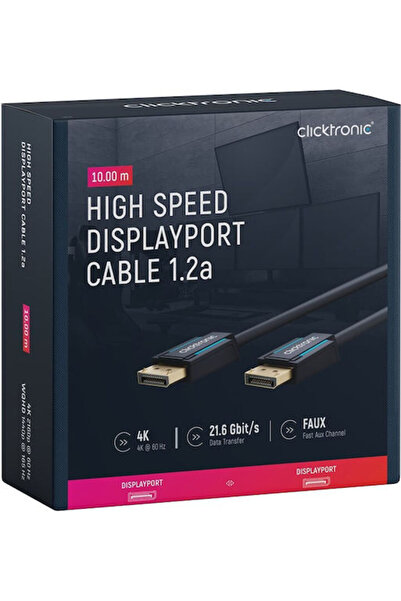 CLICKTRONIC Καλώδιο Displayport Dp 1.2 4k 7.5μ