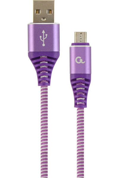 Gembird 1μ Πλεκτό Καλώδιο USB 2.0 σε micro USB Μωβ (CC-USB2B-AMMBM-1M-PW)