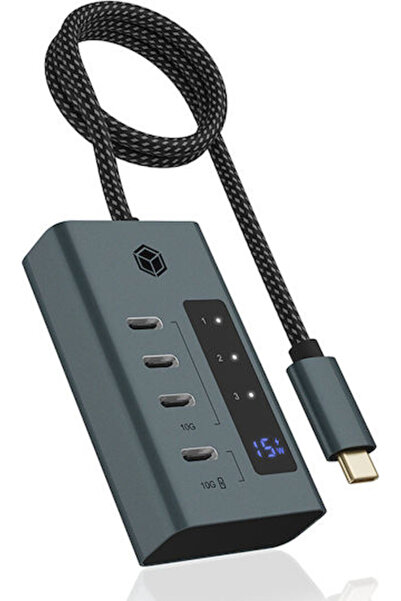 ICY BOX Διανομέας USB 3.2 10 Θυρών με σύνδεση USB-A Κωδικός Γκρι: IB-HUB1454-C31