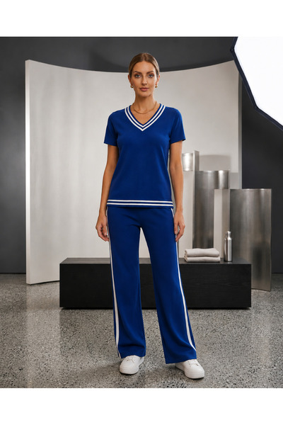 Valeria Butik Women's Casual Stripe Detailed Set