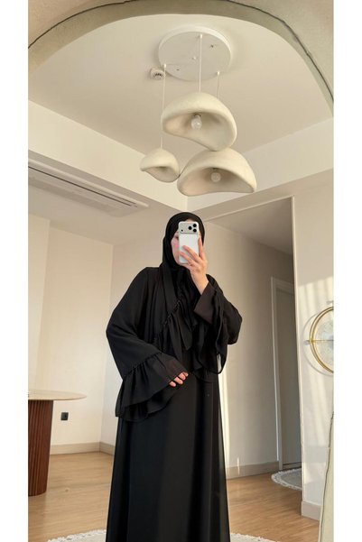 NİLNUR MODA Yeni Sezon Safir Taşlı Abaya Şal ve Kuşak Hediyeli