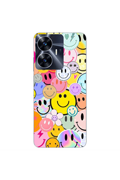 Other Realme Note 50 Smiley Stickers Transparent Silicone TPU Θήκη