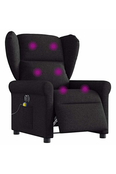 vidaxl Fotoliu electric de masaj rabatabil, negru, textil