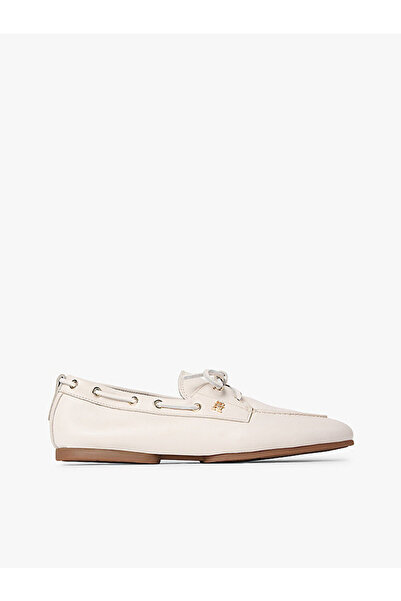 Tommy Hilfiger kadın th sleek leather loafer
