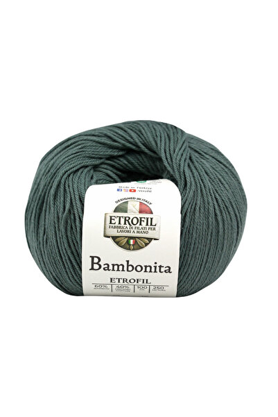 Etrofil Bambonita Knitting Yarn Emerald Green 60% Bamboo 40% Organic Cotton 1...
