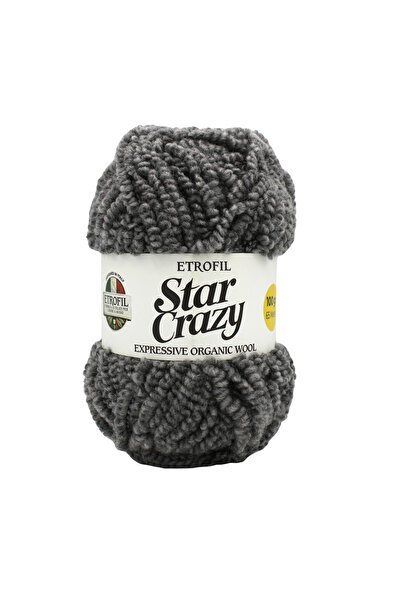 Etrofil Star Crazy Knitting Yarn Dark Gray 30% Organic Merino Wool 65% Acryli...