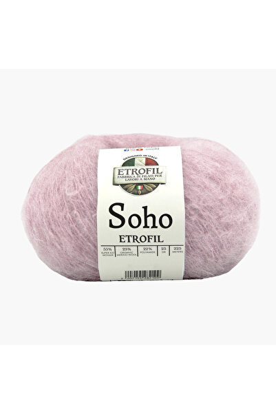 Etrofil Soho Knitting Yarn Ashy Rose 55% Super Kid Mohair 23% Organic Merino ...