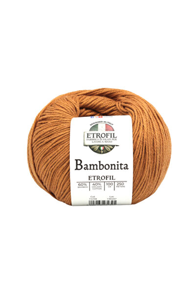 Etrofil Bambonita pređa za pletenje, šafran žuta, 60% bambus, 40% organski pa...