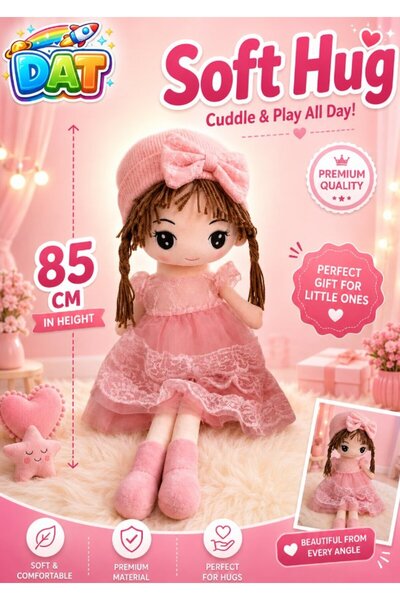 DAT Soft Plush Princess Rag Doll Toy for Girls with Lace Dress & Bow Hat – St...