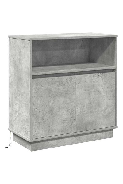 vidaxl Bufet LED Gri beton 71 x 34,5 x 75 cm Lemn compozit