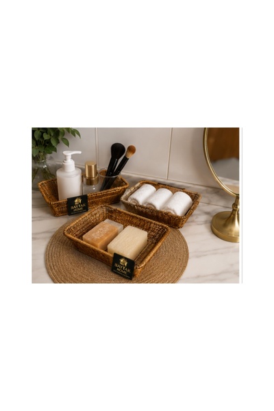 BAYTAK HOME Natural Wicker Organizer Basket Set of 3 – Multi-Purpose Organize...