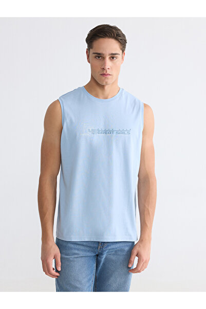 LC Waikiki Ανδρικό αμάνικο μπλουζάκι Peak New Season με στάμπα και λαιμόκοψη ...