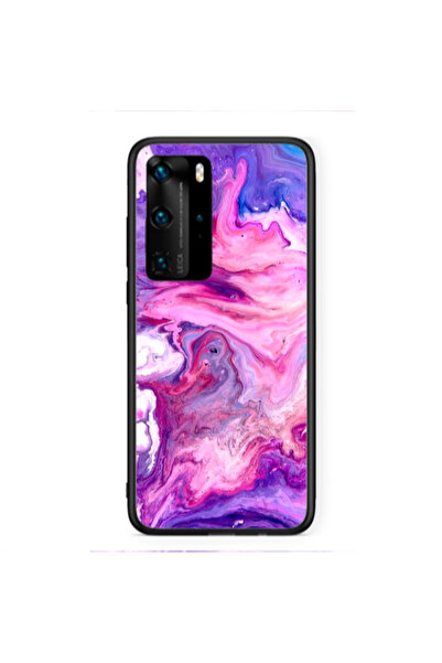 Other Huawei P40 Pro Marble art Black Glossy Θήκη