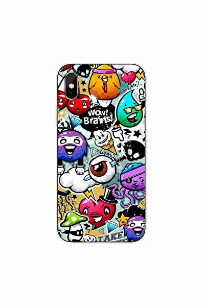 OEM Case compatible with Apple iPhone XS Silicone Gel Tpu Pattern Pop Art Gra...
