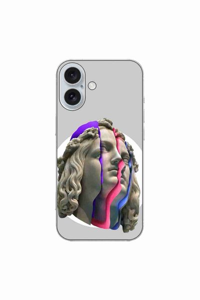 OEM Калъф, съвместим с Apple iPhone 16, силиконов гел TPU модел Неонови руини