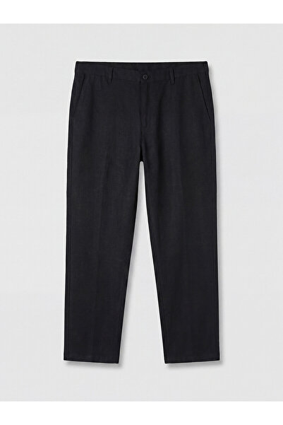 LC Waikiki Nevavm Standard Fit Linen Blend Men's Pleated Trousers with a Diff...