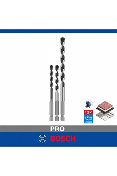 Bosch PRO HEX-5 3'lü Beton Matkap Ucu Seti 5-6-8 mm 2608707003