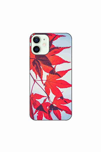OEM Husa compatibila cu Apple iPhone 12 Mini Silicon Gel Tpu Model Frunze de ...