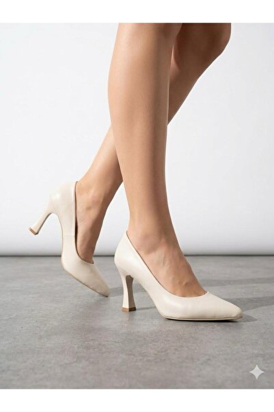Lütfi Women's White Heeled Shoes Stiletto Comfortable for Special Occasions a...