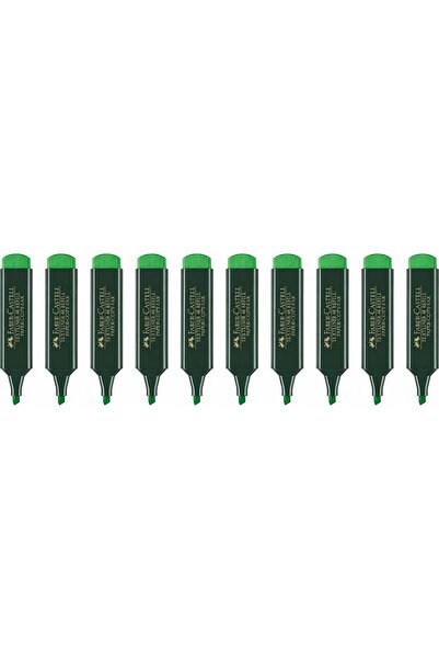 Faber Castel Highlighter Pen Set 10 Pieces Green Color Thick Tip