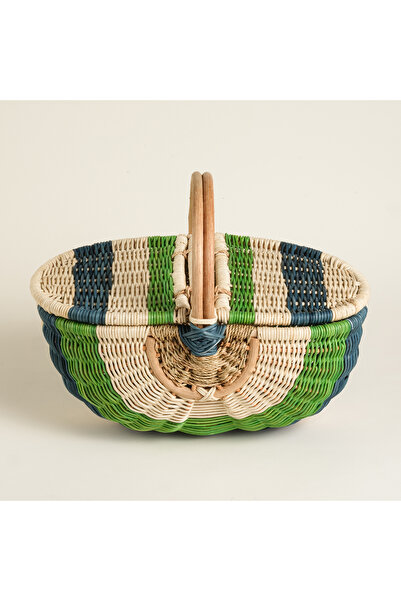 Zsa Zsa Zsu Tam Dao Green Rattan Basket 40X26X32 cm