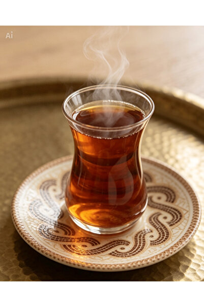 Tezyinat Wood Efes Porcelain 6-Piece Tea Plate Set