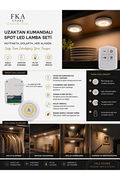 GM Uzaktan Kumandalı Spot LED Aydınlatma Seti 3’lü