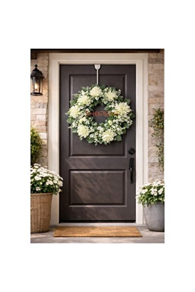 SHOPIENS Aranjament decorativ circular pentru intrare cu flori artificiale al...