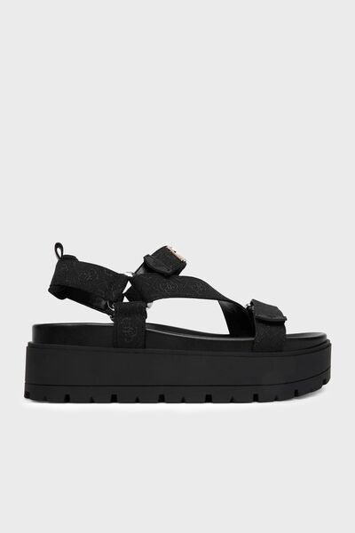 Guess Fetta 4g Logo Printed Thick Sole Women's Sandals Fljfttfal03