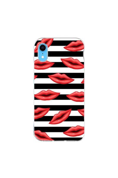 OEM Husa compatible with Apple iPhone XR Silicone Gel Tpu Pattern Striped Kisses
