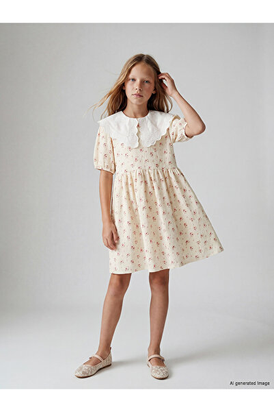 LC Waikiki Esvab • Modern & Distinctive Bebe Roba Collar Floral Girl's Dress