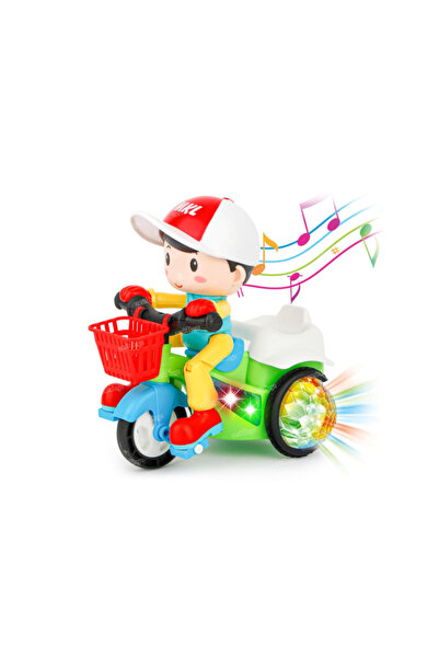 PlayFun Jucărie Tricicletă Stunt, Bump-and-Go, efecte s Interactiv Cadou Copii