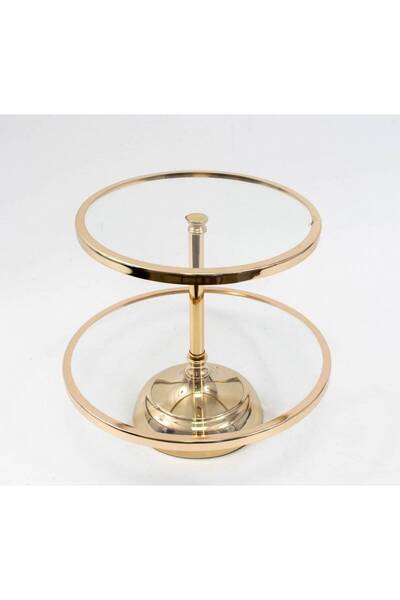 OEM 2-Tier Metal Cake Platter Gold