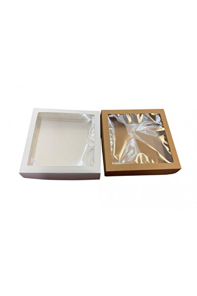 OEM Cardboard Gift Box With Window Acetophan 35x35x8cm 12/ Top Bottom Set Kraft