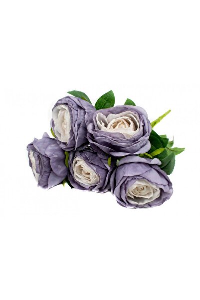 OEM Flori Artificiale Buchet 5 Trandafiri Lipiti Lila Cu Crem