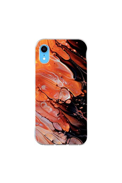 OEM Husa compatibila cu Apple iPhone XR Silicon Gel Tpu Model Abstract Lava Flow