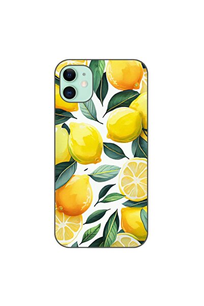 OEM Калъф, съвместим с Apple iPhone 11, силиконов гел TPU модел с десен на ли...