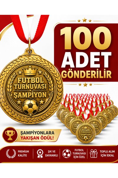 HiperAD Reklam Futbol Turnuvası Şampiyon Altın Madalya Metal | Ödül Madalyası 1.lik madalyası spor ödülü 100 ADET