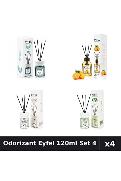 Eyfel Set 4 Odorizant Camera Betisoare 120ml - Angel, Portocala, Bumbac, Iasomie