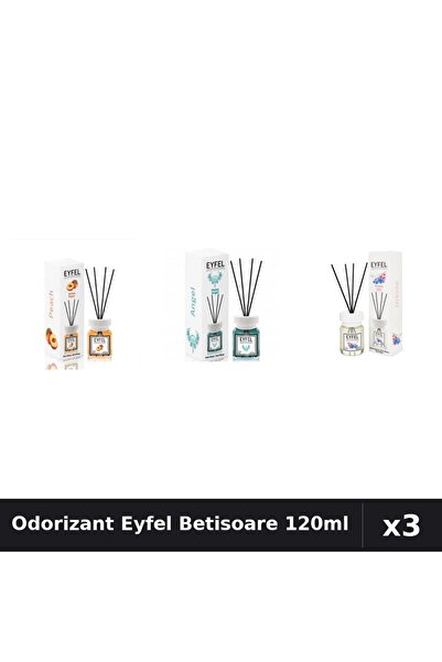 Eyfel Set 3 Odorizant Camera Betisoare 120ml - Angel, Orhidee, Piersica