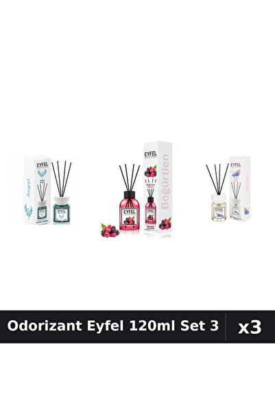 Eyfel Set 3 Odorizant Camera Betisoare 120ml - Angel, Fructe Pădure, Orhidee