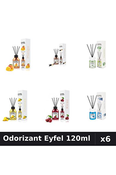 Eyfel Set 6 Odorizante Camera Betisoare - 6 Arome Asortate, 120ml Parfum