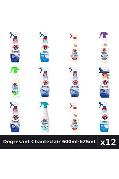 Chanteclair Pack 12 Degresant Universal 600ml-625ml - 8 Arome, Anticalcar, De...
